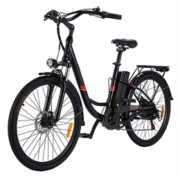 Winice Bicicleta Bicicleta eléctrica Winice City Ebike de 26 Pulgadas, Mujer Hombre Pedelec con Motor de 250 W y batería de Iones de Litio extraíble de 36 V 8 Ah, Shimano 7 velocidades, 25 km / h