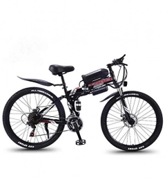 AISHFP Bicicleta Bicicleta Plegable elctrica de montaña, Bicicletas 350W Nieve, extrable 36V 8AH de Iones de Litio para, Adulto 26 Pulgadas Bicicleta elctrica, Negro, 21 Speed