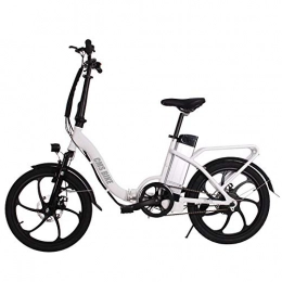 CBA BING Bicicleta Bicicleta plegable elctrica tripulada, eBike porttil plegable para desplazamientos y ocio, Bicicleta elctrica elctrica de viaje para adultos al aire libre con pantalla LCD de velocidad, Blanco