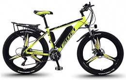 LRXG Bicicleta Bicicletas Bicicletas Eléctricas De 26 "para Adultos, Bicicleta De Montaña Para Hombres, 36 V, 350 W, Aleación De Magnesio, Bicicletas Eléctricas, Batería De Iones De Liti(Color:Amarillo, Size:8Ah50Km)
