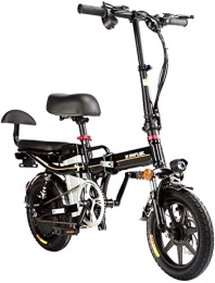 ZJZ Bicicletas eléctrica Bicicletas, bicicletas eléctricas rápidas para adultos, ligera, plegable, compacta, para desplazamientos, ocio, ruedas de 14 pulgadas, suspensión trasera, asistencia de pedal, bicicleta unisex, 350 W