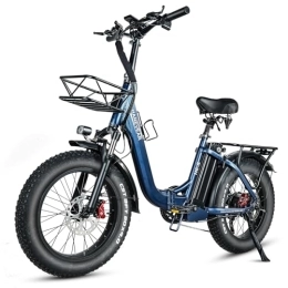 HANEVEAR Bicicleta Bicicletas Electricas 20'' con 250W Motor E-Bike MTB Pedal Assist, Batería de Litio 48V / 24Ah | Kilometraje de 140km, Shimano 7vel, Frenos Hidráulicos, Bicicletas Electricas Plegables para Adultos