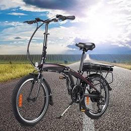 CM67 Bicicleta Bicicletas electricas Plegables 20 Pulgadas Engranajes de 7 velocidades Batería de 50 a 55 km de autonomía ultralarga Batería extraíble de Iones de Litio de 10 Ah