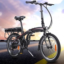 CM67 Bicicleta Bicicletas electricas Plegables 20 Pulgadas Engranajes de 7 velocidades Batería de 50 a 55 km de autonomía ultralarga Batería extraíble de Iones de Litio de 10 Ah Adultos Unisex