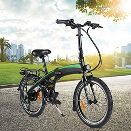 CM67 Bicicleta Bicicletas electricas Plegables Cuadro de aleación de Aluminio Plegable 20 Pulgadas 250W 7 velocidades Batería de Iones de Litio Oculta 7.5AH extraíble