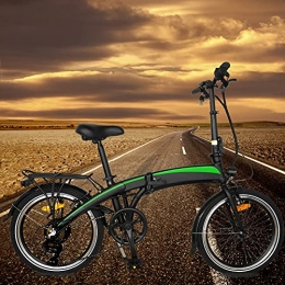 CM67 Bicicleta Bicicletas electricas Plegables E-Bike Rueda óptima de 20" 3 Modos de conducción 7 velocidades Batería de Iones de Litio Oculta de 7, 5AH