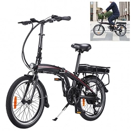 CM67 Bicicleta Bicicletas electrico 20 Pulgadas Engranajes de 7 velocidades 250W Cuadro Plegable de aleación de Aluminio Adultos Unisex E-Bike For Commuter