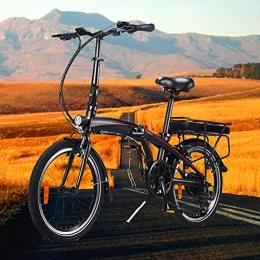 CM67 Bicicleta Bicicletas electrico 20 Pulgadas Engranajes de 7 velocidades 3 Modos de conducción Cuadro Plegable de aleación de Aluminio Adultos Unisex Bicicleta eléctrica para viajeros