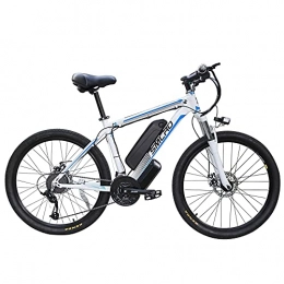 TAOCI Bicicleta Bicicletas eléctricas para Adultos, 26"48 V 250 / 350 W con batería Shimano de 21 velocidades extraíble de 10 Ah, Velocidad máxima: 35 km / h, Bicicletas eléctricas Urbana (White, 250W)