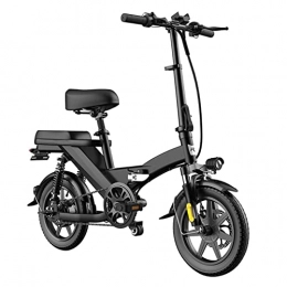 Liu Yu·casa creativa Bicicleta Bicicletas eléctricas plegables for adultos 35 0w 48v 20 AH 14 pulgadas Ciudad plegable carretera electromóvil electromóvil e-bicicleta movilidad bicicleta ( Color : Negro , tamaño : 350W 48V 8AH )