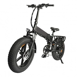 Liu Yu·casa creativa Bicicleta Bicicletas eléctricas plegables for adultos 75 0W 48V 12.8 AH 20 * 4.0 Neumático de grasa Bicicleta eléctrica 45km / h Montaña potente de la nieve ebike / 8 velocidades ( Color : Negro )