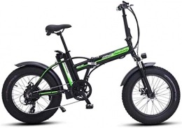ZJZ Bicicletas eléctrica Bicicletas eléctricas rápidas para adultos Bicicleta eléctrica de 20 pulgadas, Bicicleta de montaña eléctrica plegable de aleación de aluminio con asiento trasero, Motor 500W, Batería de litio de 48V