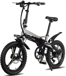 ZJZ Bicicletas eléctrica Bicicletas eléctricas rápidas para adultos Bicicletas de montaña plegables 48V 250W Adultos Aleación de aluminio Bicicletas eléctricas de 7 velocidades Bicicletas de doble choque con neumático de 20 p
