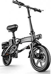 ZJZ Bicicleta Bicicletas eléctricas rápidas para adultos, portátiles, fáciles de almacenar en caravanas, casas rodantes, bicicleta eléctrica de 14 " / bicicleta de viaje diario, batería de iones de litio de 48 V y b