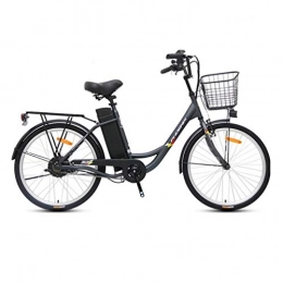 AI CHEN Bicicletas eléctrica Bicicletas eléctricas señoras Bicicletas 24inch batería de Litio híbrido Bicicleta Booster Bicicleta cómoda Bicicleta de la Ciudad con Cesta 36V10.4AHA Material de Acero de Alto Carbono