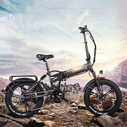 Samebike Bicicleta Bicicletas Fat Tire Bicicletas eléctricas plegables Batería extraíble de 500W 48V 10AH, 3 modos de conducción, Bicicleta eléctrica todo terreno de 20 '' con absorción de impactos para Commute, Negro