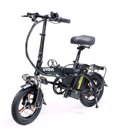 Bike Bicicletas eléctrica BIKE Bicicleta Elctrica Plegable, Bicicletas Elctricas para Adultos - Motor de 400 W, Ciclomotor de 48 V, Bicicleta Elctrica Tripulada de 14 Pulgadas, Carga de Telfono Mvil Usb, 90 Km, 150Km