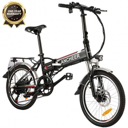 BIKFUN Bicicletas eléctrica BIKFUN Bicicleta elctrica, 20" / 26" Ebike para Adulto, Batera de Litio-Ion(36V, 8Ah), 250W, Transmisin de Velocidad Shimano 7 (20 Negro Plegable)