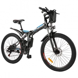 BIKFUN Bicicletas eléctrica BIKFUN Bicicleta Eléctrica Plegable, 26" E-Bike para Adulto, Batería de Litio-Ion(36V, 8Ah), Motor 250W, Shimano 21 Marchas (26" Aventuras-Negras)
