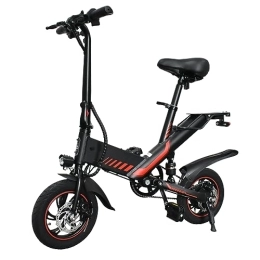 Bikydom Bicicleta Bikydom Bicicleta eléctrica de 250 W para adultos con 25 KM / H, batería de 10, 4 Ah, bicicleta eléctrica de hasta 30-50 km, bicicleta eléctrica con neumático de 12 pulgadas para desplazamientos y viajes