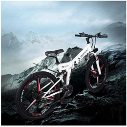 BNMZX Bicicletas eléctrica BNMZX Bicicleta elctrica Plegable Bicicleta de montaña Ciclomotor 48 V Litio de una Rueda 26 Bicicleta, White-178 * 61 * 120cm