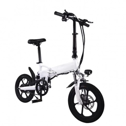 bzguld Bicicletas eléctrica bzguld 250W Bicicleta eléctrica Adulta Plegable for Adultos Ligero Ligero de 16 Pulgadas Neumático 36V Batería de Litio Batería Suave Bicicleta eléctrica Plegable (Color : White)