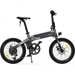OLK Bicicleta C20 Bicicleta eléctrica para Adultos, Bicicletas E 20 Pulgadas con Shimano 6 velocidades Batería 10AH 250W Velocidad máxima 25 km / h Portátil para Hombres Mujeres-Gris