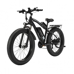 CANTAKEL Bicicletas eléctrica CANTAKEL Bicicleta Eléctrica de 26 Pulgadas para Adultos con Asiento Trasero y Batería Oculta, Suspensión Completa Premium, Transmisión Profesional Shengmilo de 21 Velocidades (Negro)
