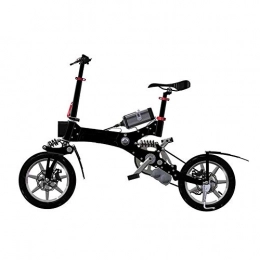 Caogena Bicicleta Caogena Bicicleta eléctrica Plegable - Mini Bicicleta - llanta de 14 Pulgadas, Marco de Aluminio de aviación, Motor de 240 W / batería de Litio de 36 V, Bicicleta asistida por Pedal, Negro