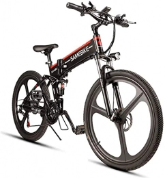 CCLLA Bicicletas eléctrica CCLLA Bicicleta de montaña eléctrica Plegable de 26 Pulgadas con Motor de 350 W, batería de Iones de Litio de 48 V y 10, 4 Ah, Bicicleta eléctrica asistida por Cambio de 21 velocidades para Adultos