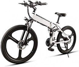 CCLLA Bicicletas eléctrica CCLLA Bicicleta de Nieve eléctrica de 26 Pulgadas y 21 velocidades Bicicleta eléctrica de montaña Plegable de 350 W con batería de Iones de Litio extraíble 48V10AH, Bicicleta de aleación de alumin