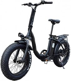 CCLLA Bicicletas eléctrica CCLLA Bicicleta eléctrica Plegable para Adultos Bicicleta eléctrica con neumático Grueso de 20 Pulgadas con batería extraíble de Iones de Litio de 10, 4 Ah, 500 W, Rango de conducción de Bicicleta