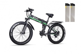 Ceaya Bicicleta Ceaya Bicicleta Eléctrica de Montaña 26 Pulgadas con Motor de 1000W Autonomía 48V E-Bike Sistema de Transmisión de 21 Velocidades [EU Stock] Verde(batería Dual)