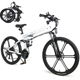 CHEIRS Bicicletas eléctrica CHEIRS Bicicleta de montaña eléctrica Plegable de 26", 500 W, 10 Ah, 48 V, Pantalla LCD a Color con USB, Bicicleta Mixta para Adultos, para Ejercicio en Bicicleta al Aire Libre, White
