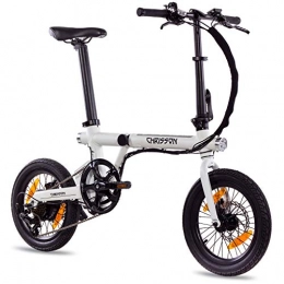 CHRISSON Bicicletas eléctrica Chrisson ERTOS 16 - Bicicleta eléctrica plegable con motor de buje trasero (250 W, 36 V, 30 Nm, Pedelec para hombre y mujer), color blanco