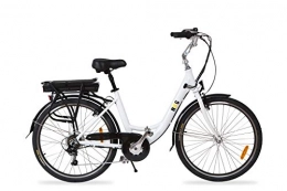 Cityboard Bicicleta Cityboard E1 Bicicleta Elctrica con batera integrada de 26", Adultos Unisex, Blanco