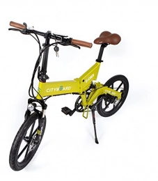 Cityboard Bicicleta Cityboard Montaa Plegable E-Cies Bicicleta Elctrica, Unisex Adulto, Amarillo, 20 Pulgadas