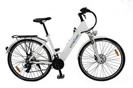 Cityboard Bicicletas eléctrica Cityboard S1 White Bicicleta Eléctrica de Paseo de 26", Adultos Unisex, Blanco