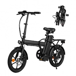 CKAN Bicicletas eléctrica CKAN Bicicleta Eléctrica Plegable 16"E-Bike MTB Pedal Assist, Batería de Litio 36V 7.5Ah, Bicicleta Eléctrica para Adultos