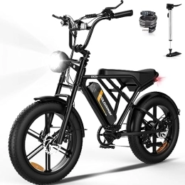 COLORWAY Bicicleta COLORWAY Bicicleta eléctrica, EBike Todoterreno de 20 Pulgadas con neumático de Grasa 4.0, con Motor de 250W y batería de 48V 15Ah, ebike de Motor Potente para Adultos Unisex, Negro Negro (BK29)