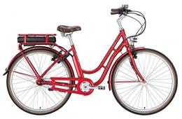Cortina Bicicleta Cortina Excelsior Swan Retro E - Bicicleta eléctrica para mujer, 48 cm, 7F, color rojo