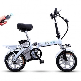 CYGGL Bicicleta elctrica Plegable Unisex, batera de Litio de 14 pulgadas-48V / 30A - Kilometraje 65 Km - Doble absorcin de Choque - Batera pequea Ajustable para Adultos de Tres velocidades