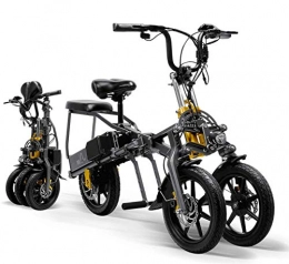 CYGGL Bicicleta CYGGL Triciclo eléctrico para Adultos Plegable de Tres Ruedas Bicicleta de montaña eléctrica Mini Scooter hasta 30 km 25 km / h Batería de Litio Tres Modos de Velocidad Ruedas Grandes Deporte