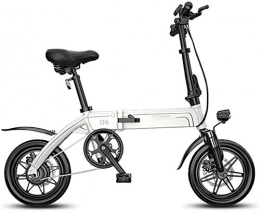 CYSHAKE Bicicletas eléctrica CYSHAKE Casa Bicicleta eléctrica Plegable, Ligero de la Bicicleta de 36V 250W 6AH móvil de la batería de Litio de aleación de Aluminio Bastidor de la Bicicleta con Guardabarros (Color : White)