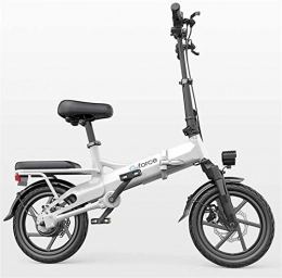 CYSHAKE Bicicleta CYSHAKE Zuhause Bicicleta Eléctrica Plegable para Adultos De 14 Pulgadas, Batería De Litio Extraíble, Gran Capacidad 48V 400W Mit Kotflügel (Color : White)