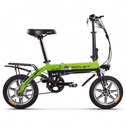 cysum Bicicleta cysumRT-618 Bicicleta eléctrica plegable-2020 Bicicleta eléctrica Plegable Liviana con Ruedas de 14 Pulgadas, suspensión Trasera, Bicicleta Neutra asistida por Pedal, 250W 36V 10.2AH (Verde-Negro)