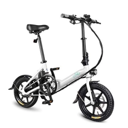 Daxiong 14"Bicicleta eléctrica Ajustable de Asistencia eléctrica de Bicicleta Plegable, ciclomotor E-Bike 250W Motor 36V 7.8AH,White
