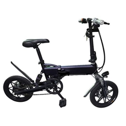 Daxiong Bicicletas eléctrica Daxiong Bicicleta eléctrica Plegable con Refuerzo de Pedal Coche eléctrico para Adultos con Doble Freno de Disco de 14 Pulgadas para Trabajar de Manera Conveniente y fácil de Llevar, Black