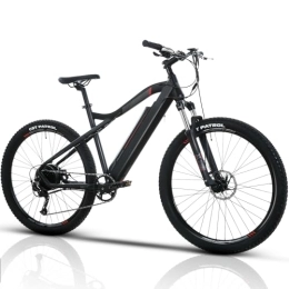 DEAKY SPORTS  DEAKY SPORTS Bicicleta eléctrica para adultos E-Bike de 27, 5" / 29" Cambio de 9 velocidades 25 km / h, con pedal asistido carga máxima 140 kg mujer y hombre de montaña (27, 5", negro-rojo)