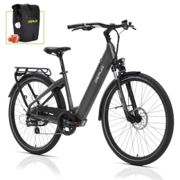 DERUIZ  DERUIZ Bicicleta eléctrica de cuarzo, 28 pulgadas, para hombre y mujer, bicicleta eléctrica de trekking, 250 W, 40 N.m, motor BAFANG, batería de tubo inferior de 48 V / 13, 4 Ah / 644 Wh que dura hasta